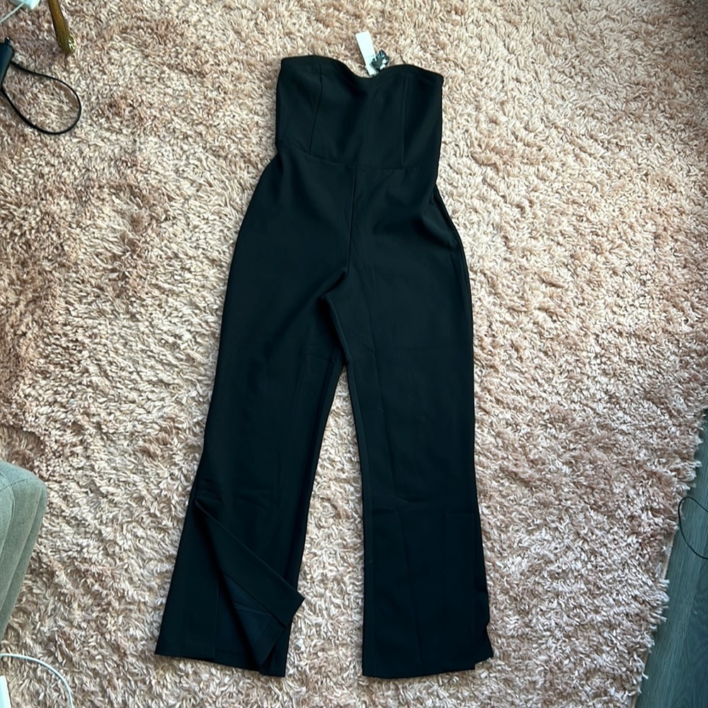 NWT Abercrombie Black Strapless Jumpsuit - Medium Petite